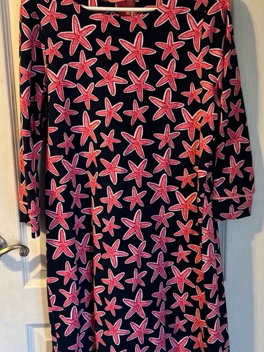 Crown & Ivy women’s Print Dress - Pink on Navy